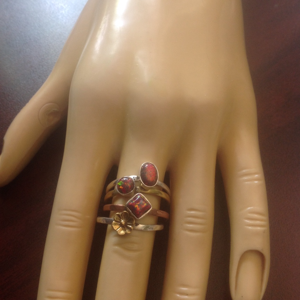 Womens Stack Ring Silver 8